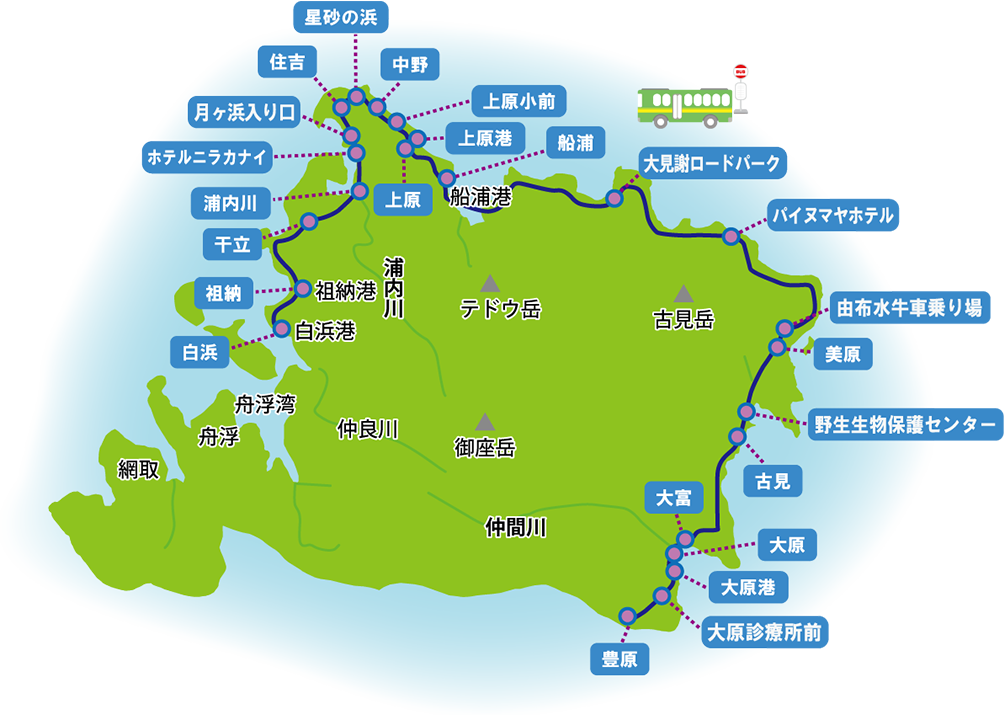 西表島 路線バスマップ